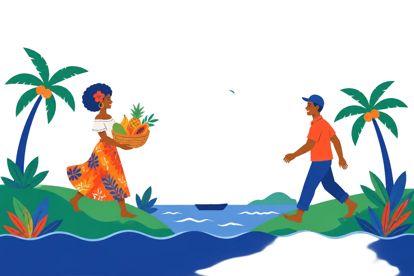 Deux îles caribéennes reliées